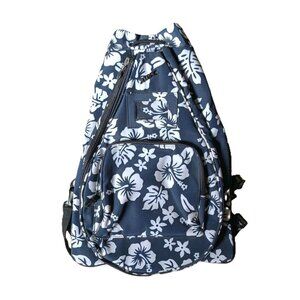 Jetpac Navy Flower Print Tennis Backpack Designed by Lynne Tauchen